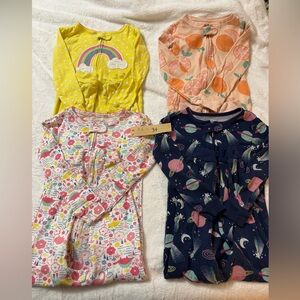 Carters 2 lot of 4 footless snug fit pajamas with bonus pair in fair condition